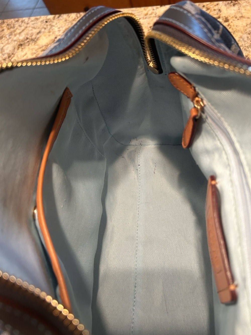 Large COACH Denim Rowan Satchel, EUC!! - Picture 8 of 10